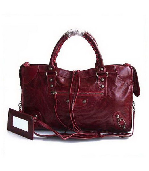 Balenciaga City_Burgundy pelle